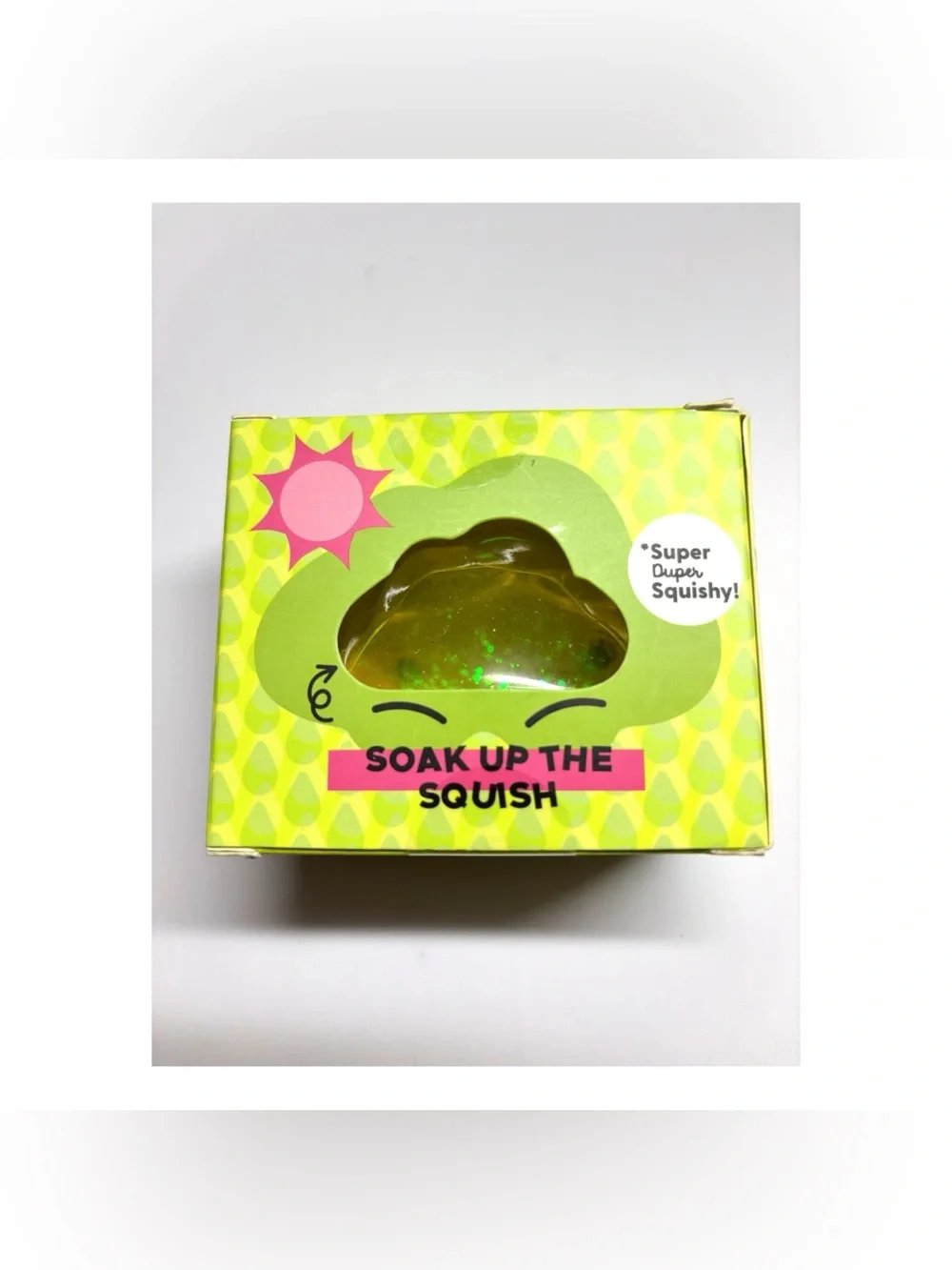 J'adore Glitter Cloud Yellow Squishy Sensory Glitter Squeeze Toy